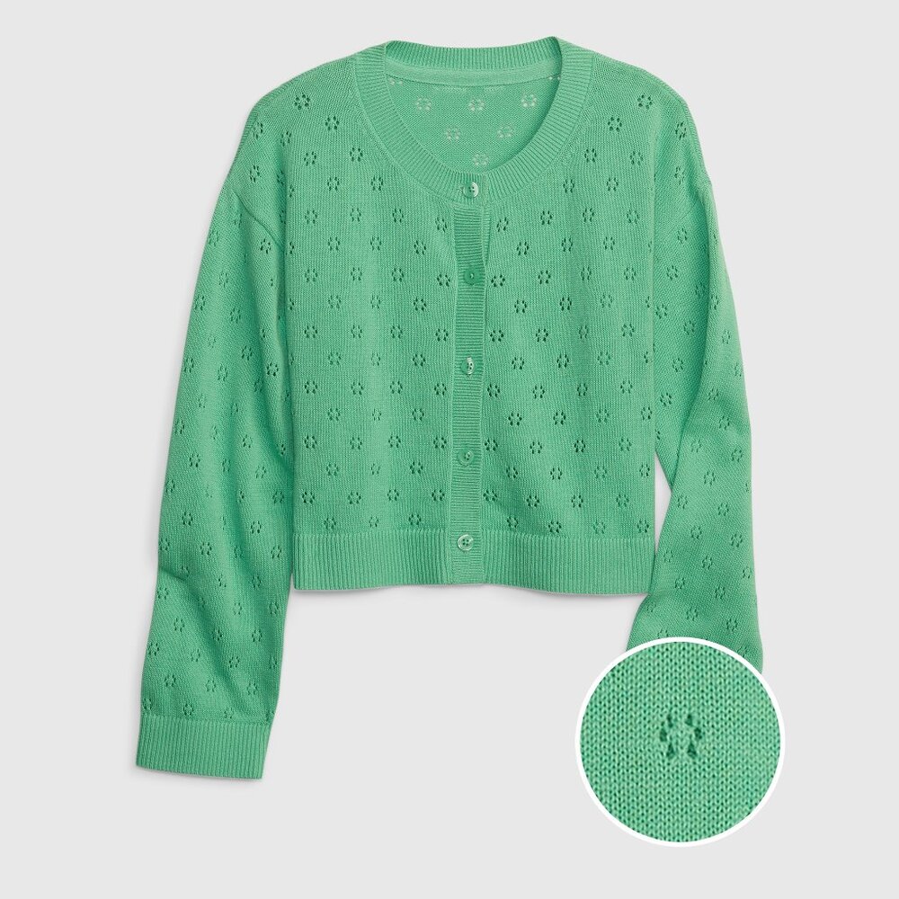 Gap Kids Pointelle Knit Cotton Cardigan XXL